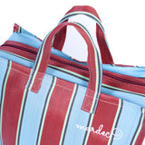 "Recycled Nylon" Stripe Shopping Bag with Inner Pocket (Cool)